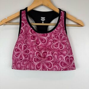 Descente Pink Floral Sports Bra  Women's Size Large